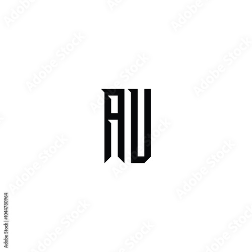 AU monogram logo design letter text name symbol monochrome logotype alphabet character simple logo