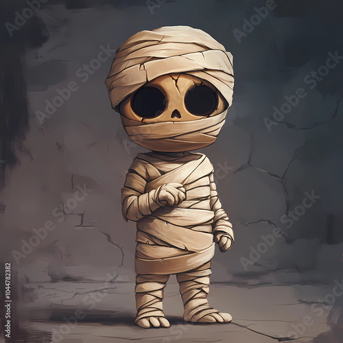 The little mummy on Halloween. photo