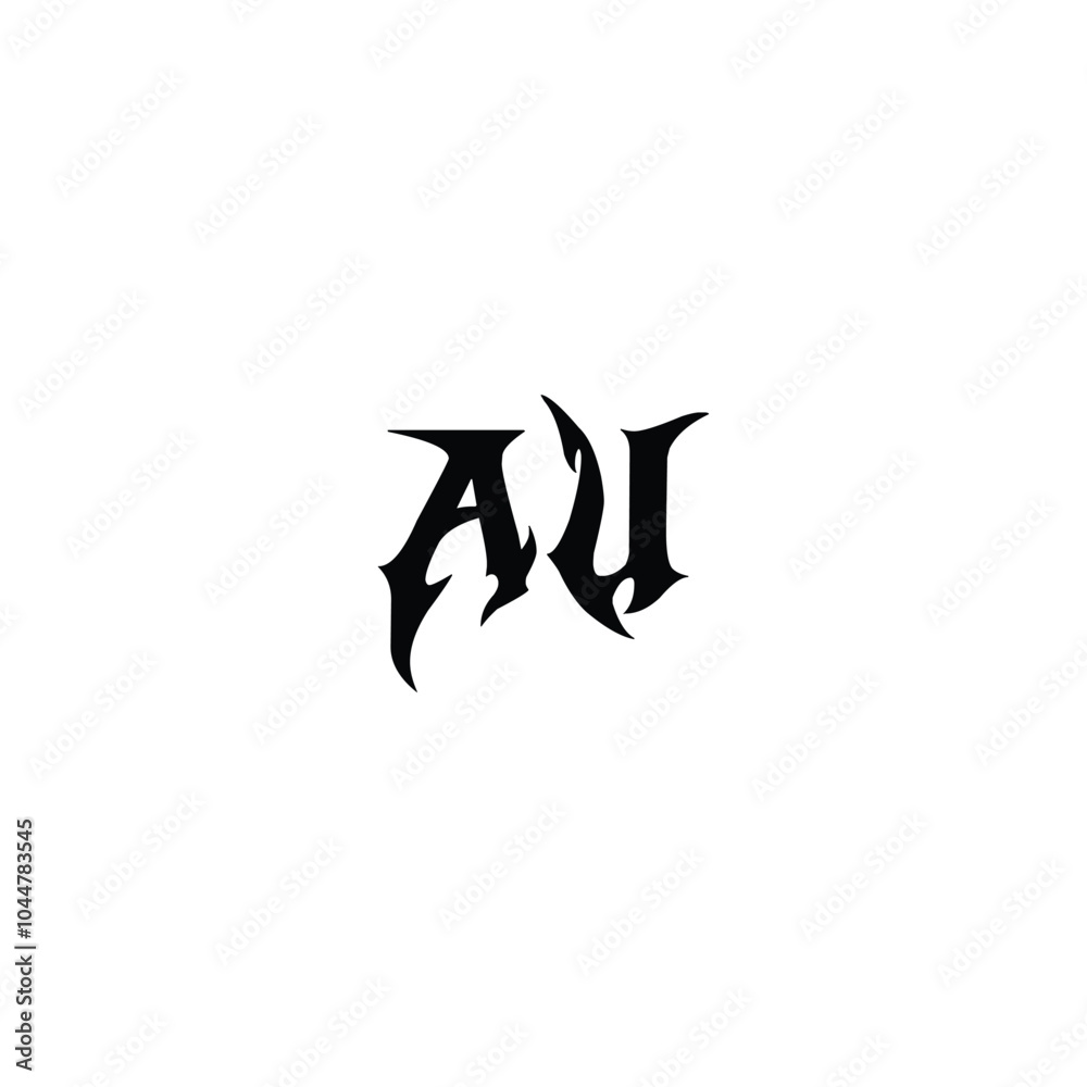 Fototapeta premium AU monogram logo design letter text name symbol monochrome logotype alphabet character simple logo