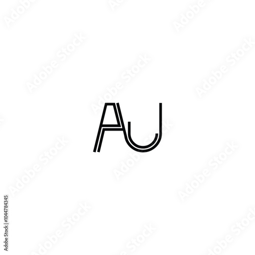 AU monogram logo design letter text name symbol monochrome logotype alphabet character simple logo