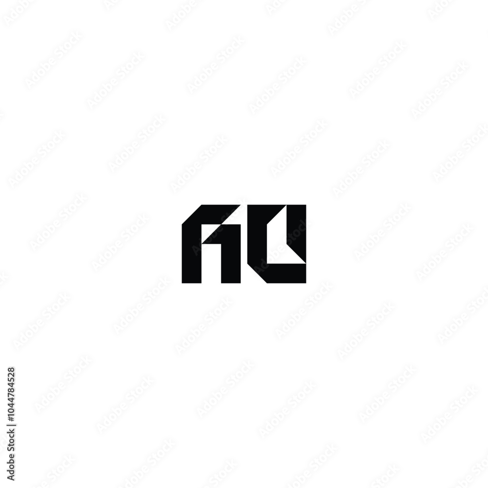Fototapeta premium AU monogram logo design letter text name symbol monochrome logotype alphabet character simple logo