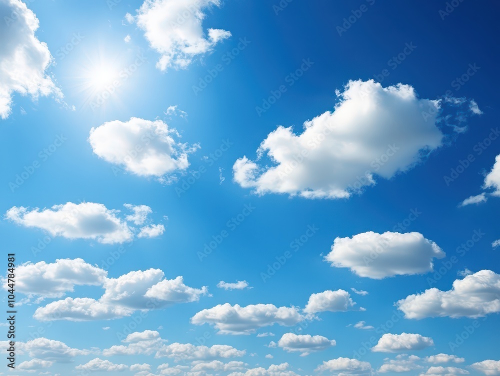Fototapeta premium Radiant sunshine gleams over perfect weather, illuminating the sky with warmth and brilliance.