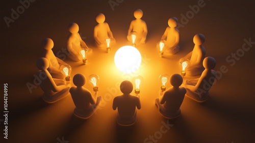 Collaborative Circle of Light with Energy Concept photo