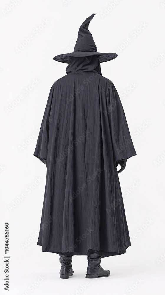 This striking image portrays a mysterious figure clad in a flowing black cloak and pointed hat evoking imagery of wizards and sorcerers perfect for discussions about fantasy magic and folklore This striking image portrays a mysterious figure clad in a flowing black cloak and pointed hat evoking imagery of wizards and sorcerers perfect for discussions about fantasy magic and folklore