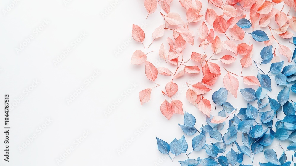 Delicate Coral and Sky Blue Leaf Arrangement Delicate Coral and Sky Blue Leaf Arrangement