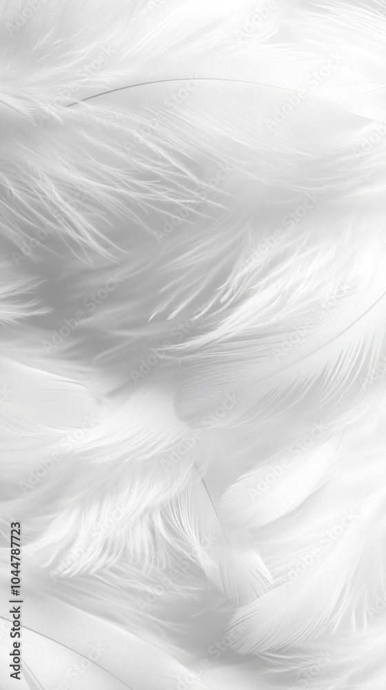 Obraz premium Soft White Feathers in a Delicate Abstract Pattern - made with Generative AI