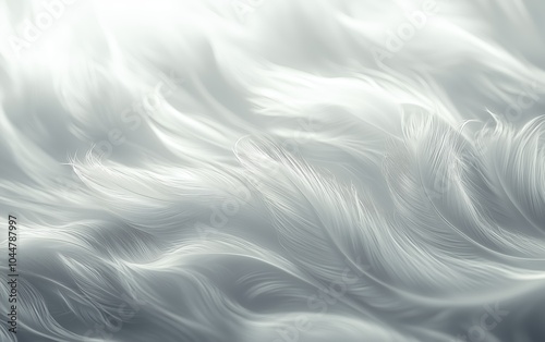 Gentle White Feathers Floating in Airy Composition - made with Generative AI