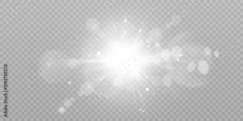 Bright glow of light lens reflection. Abstract glow effect for game interface design. Vector