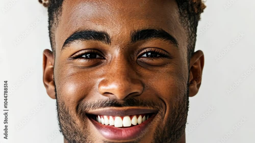 A man with a bright smile and locs looks directly at the camera A man with a bright smile and locs looks directly at the camera