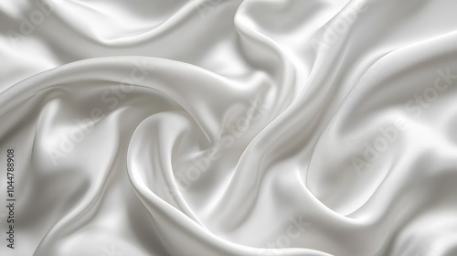 Smooth White Fabric with Gentle Curves and Texture - made with Generative AI photo