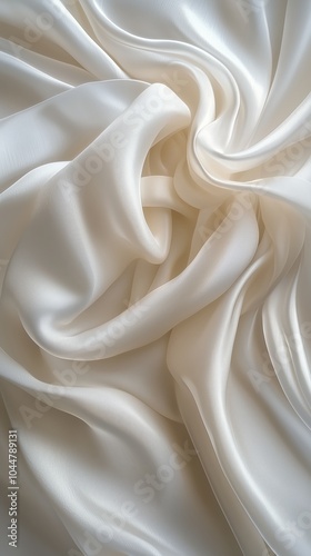 Elegant Satin Fabric with Gentle Waves and Gloss - made with Generative AI photo