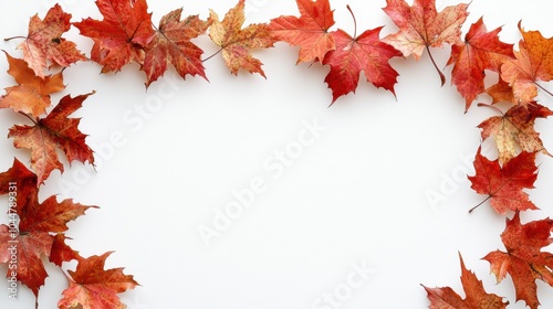 Autumn Leaves in Shades of Red and Gold