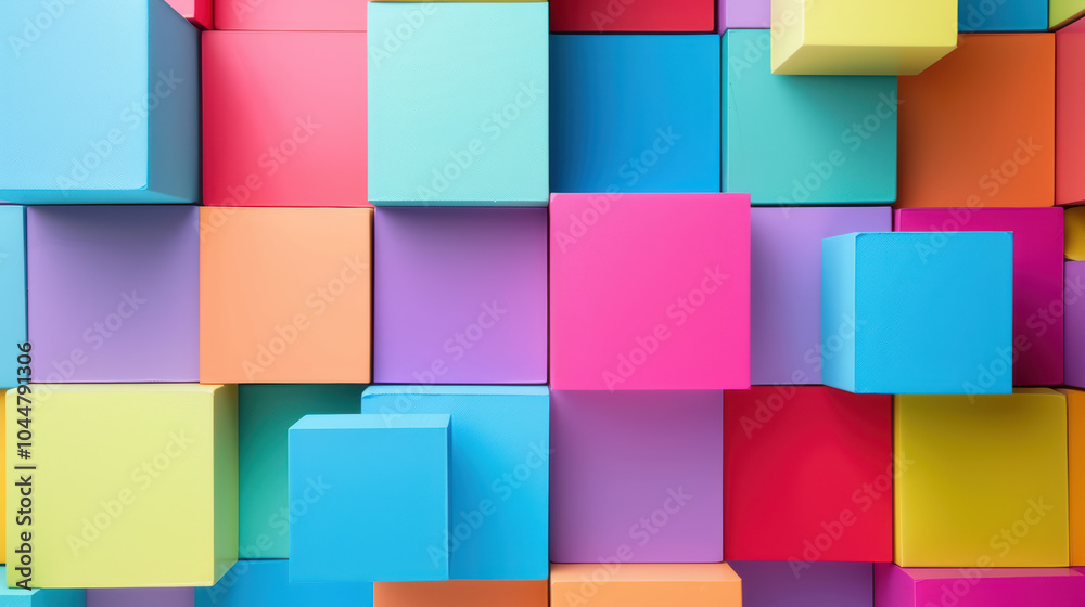 Colorful blocks create vibrant and creative business concept, showcasing playful arrangement of geometric shapes. This lively composition inspires innovation and imagination Colorful blocks create vibrant and creative business concept, showcasing playful arrangement of geometric shapes. This lively composition inspires innovation and imagination
