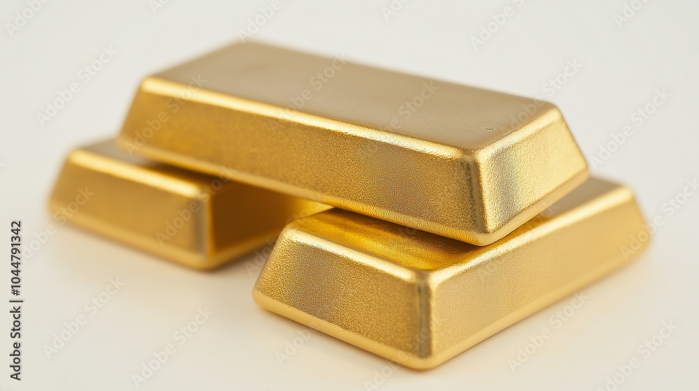 Gold bars isolated on a white background Gold bars isolated on a white background