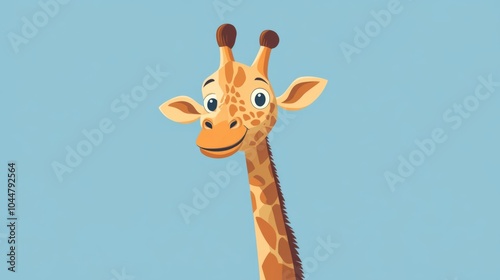 Cartoon giraffe with a friendly expression looking at the camera. photo