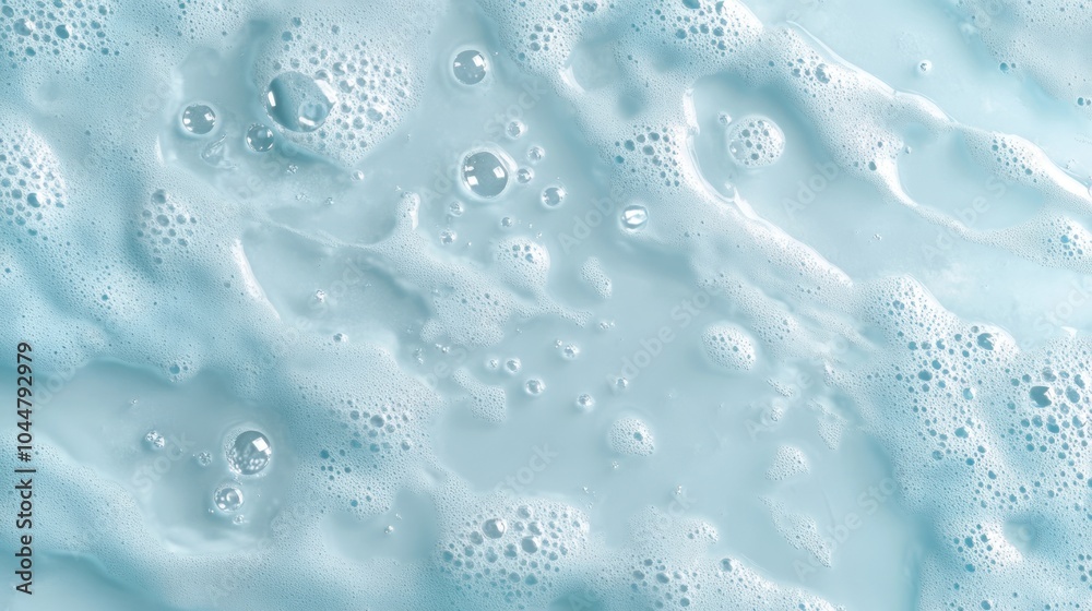 A close-up of light blue foam with bubbles, creating a soft, textured surface. A close-up of light blue foam with bubbles, creating a soft, textured surface.