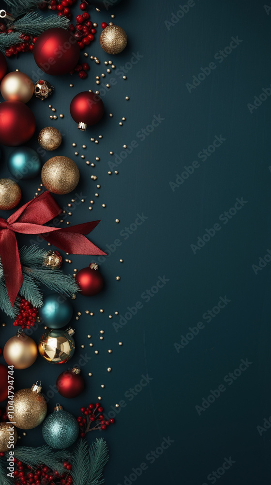 Xmas vibes - christmas tree decorations on dark background: ornaments, ribbons, stars, glitter, lights. Vertical banner for instagram story, reel or tiktok
Xmas vibes - christmas tree decorations on dark background: ornaments, ribbons, stars, glitter, lights. Vertical banner for instagram story, reel or tiktok