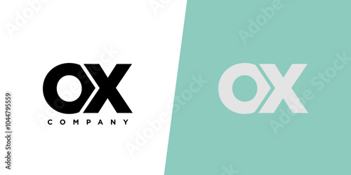 Letter O and X, OX logo design template. Minimal monogram initial based logotype.