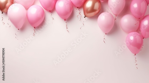 pink balloons isolated on white