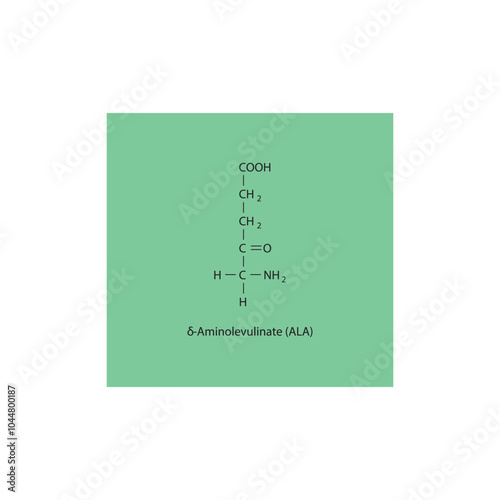 Porphobilinogen skeletal structure diagram.Bile pigment compound molecule scientific illustration.