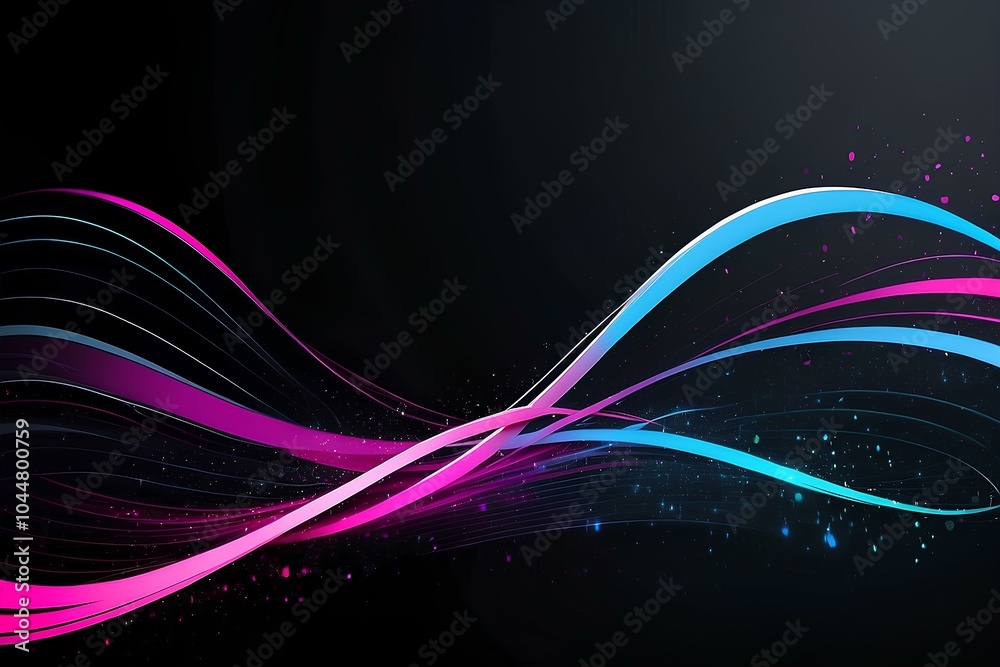 vibrant flowing pink and blue waves on a sleek black background vibrant flowing pink and blue waves on a sleek black background