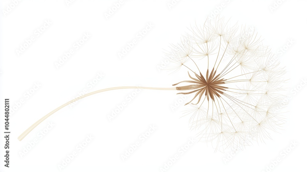 Stylized Outline of a Dandelion in Focus Stylized Outline of a Dandelion in Focus