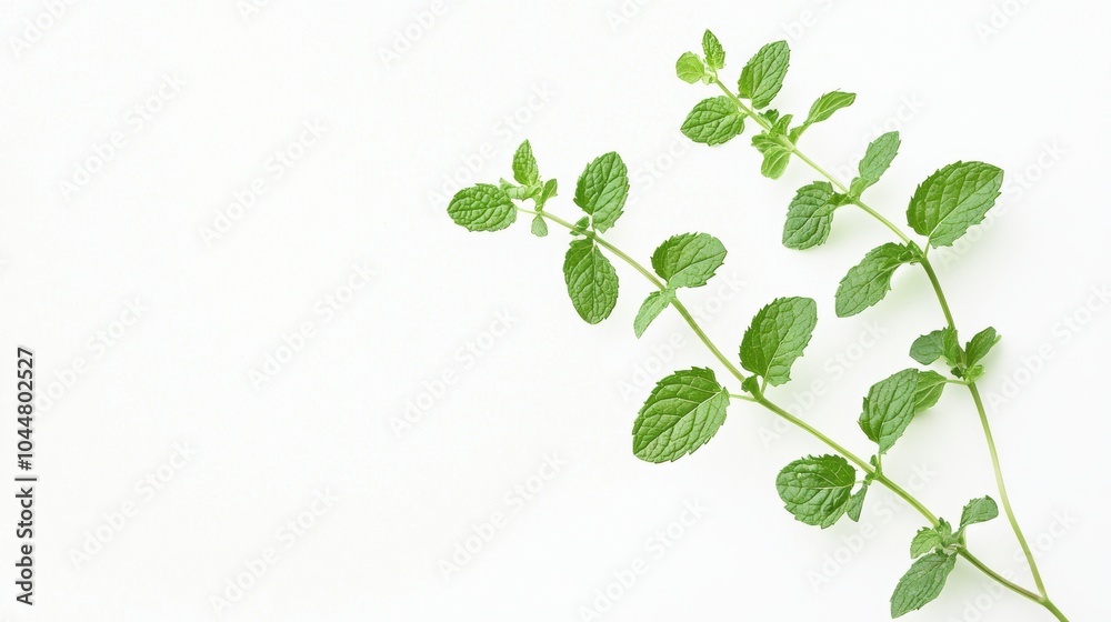 Minimalistic Outline of a Green Sprig