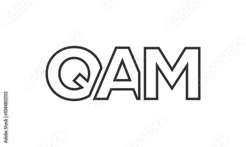 QAM logo design template with strong and modern bold text. Initial based vector logotype featuring simple and minimal typography. Trendy company identity.