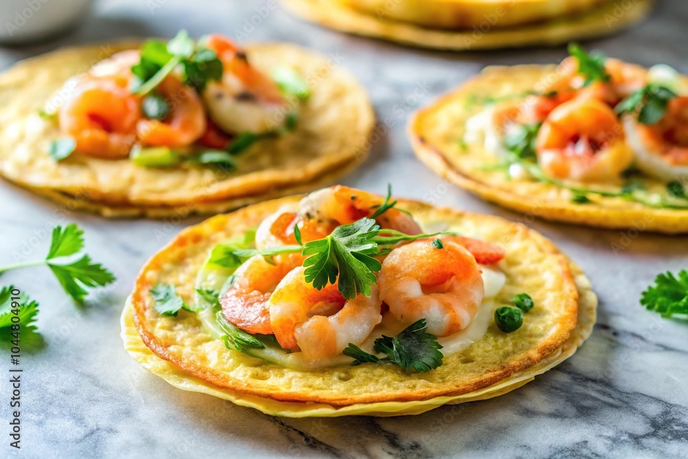 custom made wallpaper toronto digitalVietnamese shrimp pancakes on marble counter extreme close-up