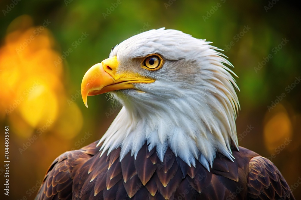 Obraz premium Silhouette bald eagle in the foreground, national emblem, United States