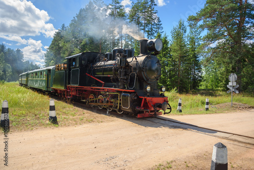  OId-fashioned passenger train. photo