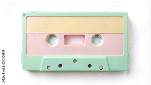 Silhouette cassette in pastel colors isolated on white background