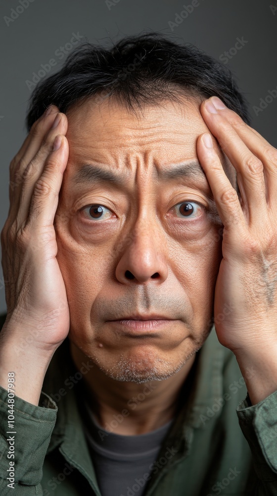 緑のシャツを着た思慮深い男性の表情豊かなポートレート - 感情的なコンセプトや編集用途のストックフォト 緑のシャツを着た思慮深い男性の表情豊かなポートレート - 感情的なコンセプトや編集用途のストックフォト