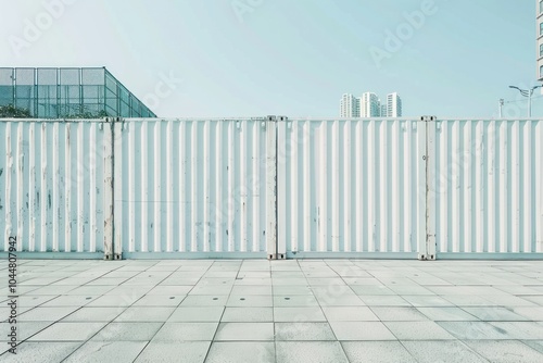 Container wall mockup outdoors nature yard.