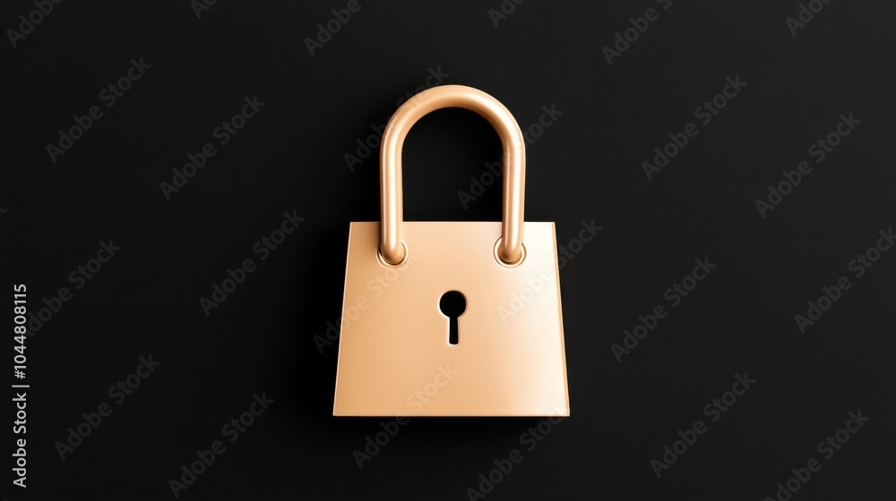 Fototapeta premium Golden Padlock on Black