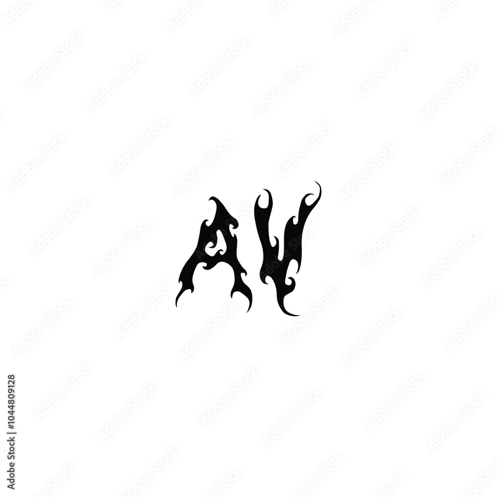 AV monogram logo design letter text name symbol monochrome logotype alphabet character simple logo