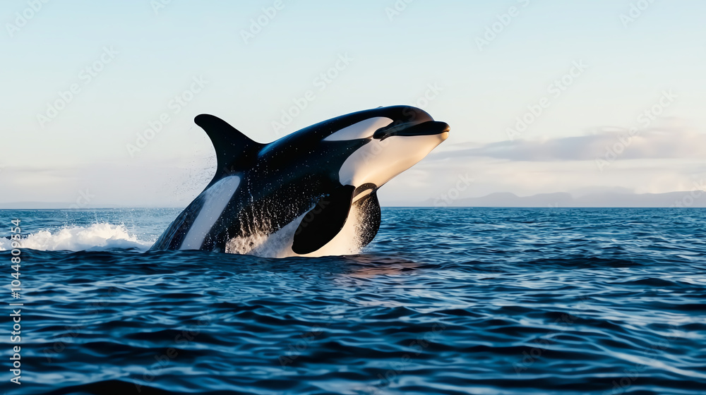 Fototapeta premium Orca breaching the ocean's surface