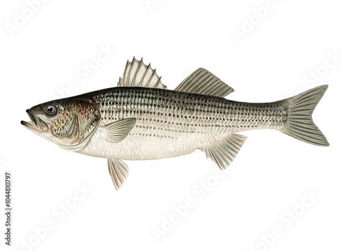 Striped Bass. Striped Bass Illustration. Bass fish logo.