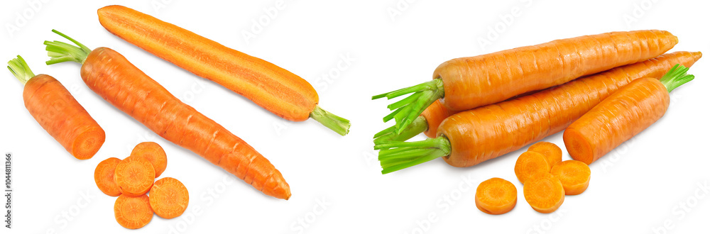 sliced carrot isolated on white background. clipping path sliced carrot isolated on white background. clipping path