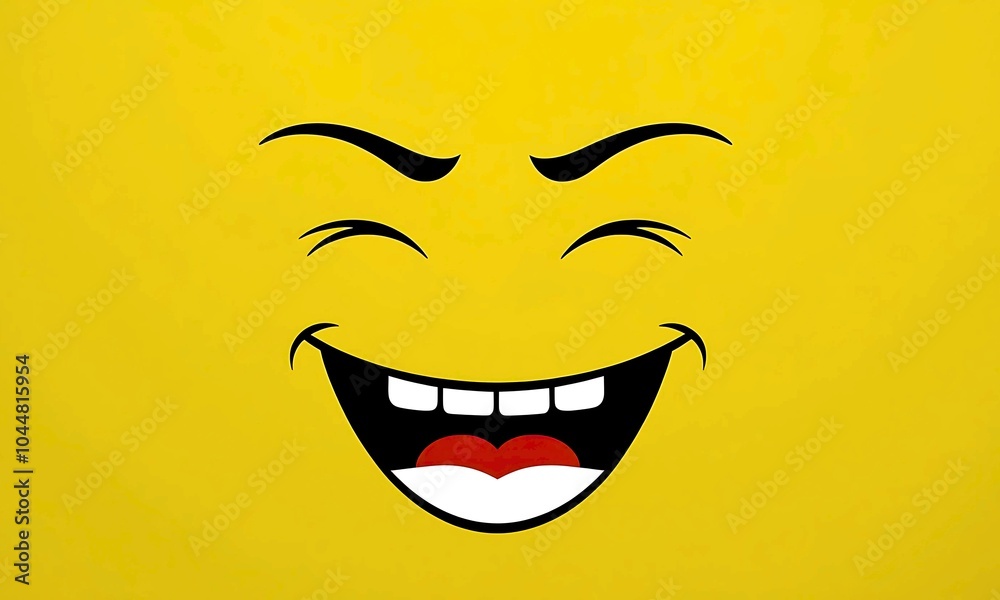 Big Laughing funny smile face in yellow background | Funny Emoji Big Laughing funny smile face in yellow background | Funny Emoji