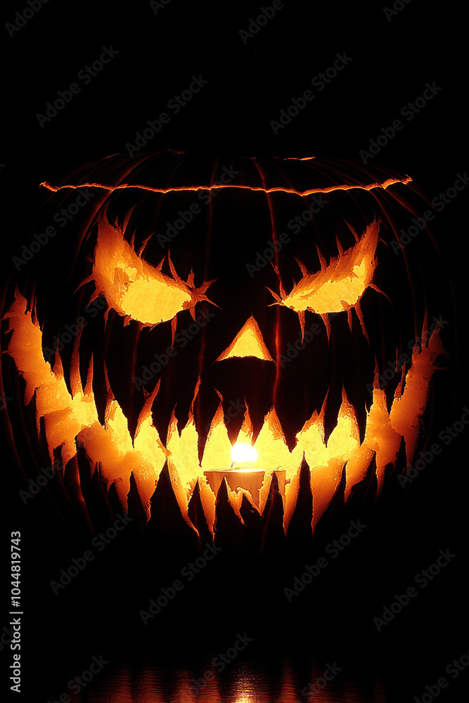 Halloween Pumpkin with Creepy Candlelight Glow Halloween Pumpkin with Creepy Candlelight Glow