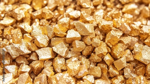 Gold Nuggets Shiny Precious Metal Closeup Texture Background