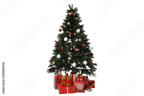 Christmas tree isolated in white background