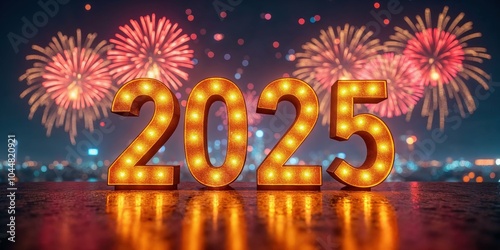 "Spectacular 2025: A Fireworks Celebration Lighting Up the New Year"