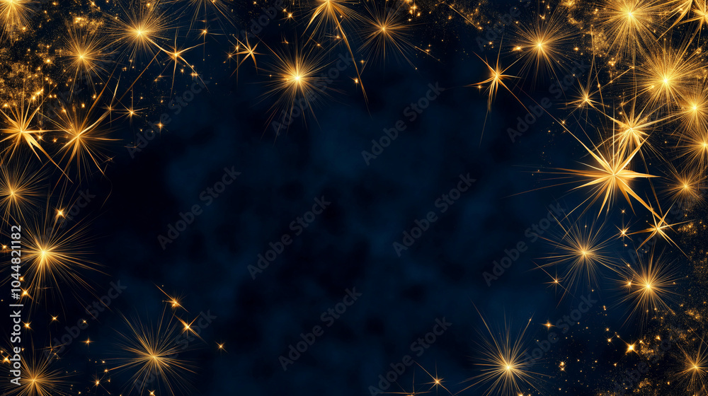 Naklejka premium Seamless pattern abstract star christmas background with elegant golden vector lines