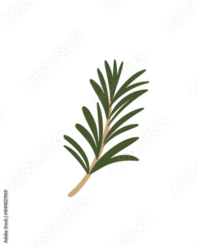  a rosemary branch in a minimalist style, perfect for culinary projects and product packaging