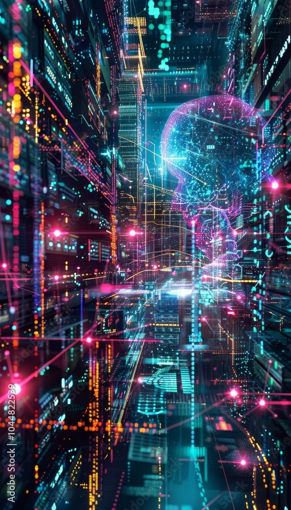 Sophisticated digital illustration of neural networks and ai for scientific exploration themes Sophisticated digital illustration of neural networks and ai for scientific exploration themes