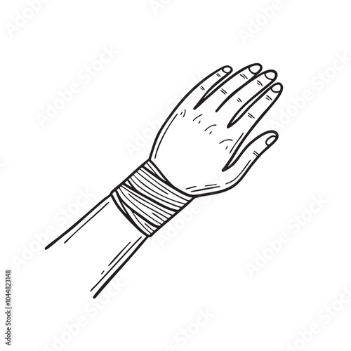 An illustration of a bandage wrapped around a wrist