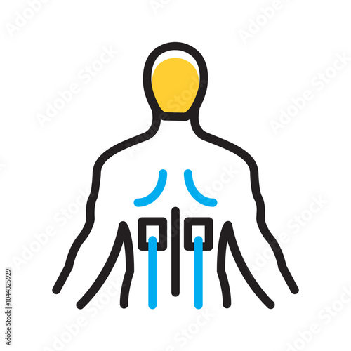 Vector multicolor icon for Transcutaneous