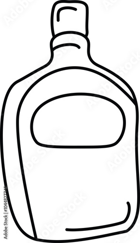 Bottle Vector with Black Line. Free Bottle Drawing